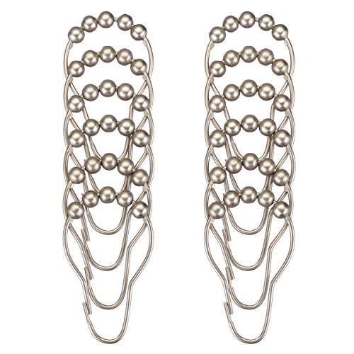 Amazer Shower Curtain Hooks Rings, Rust Proof Stainless Steel Shower Curtain Rings, Shower Hooks For Shower Curtain Bathroom Shower Rods-Set Of 12, Matte Nickel #TOP7