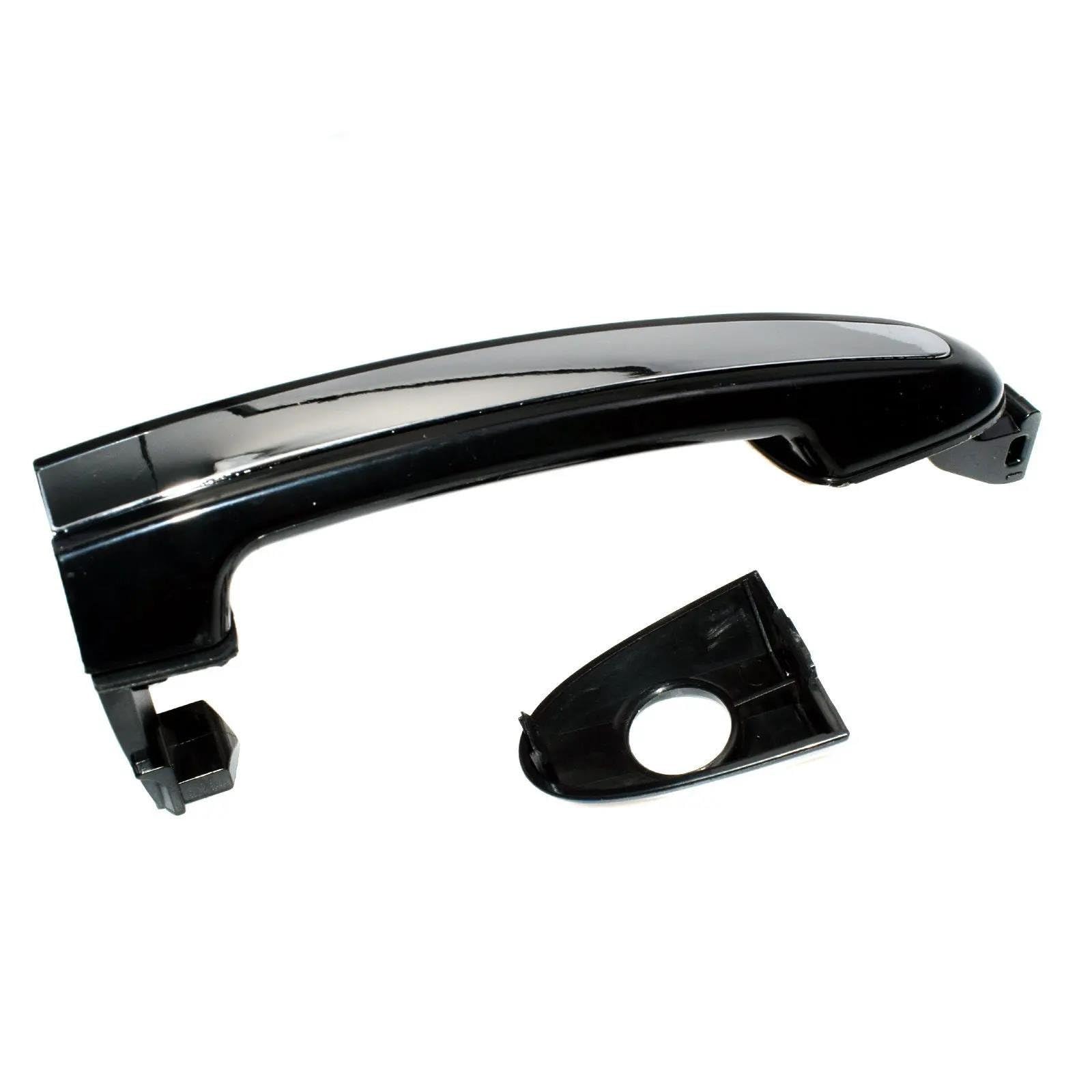 KLAUER Door Handle Covers Chrome Black Outer Door Handle for Hyundai for Santa Fe 2007-2012 826512B000 826612B000 836512B000(Front Left)