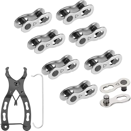 Miniatura 10 de 8 pares reutilizables de eslabones perdidos para bicicleta + alicates de cadena de bicicleta para 6/7/8/9/10/11 velocidades