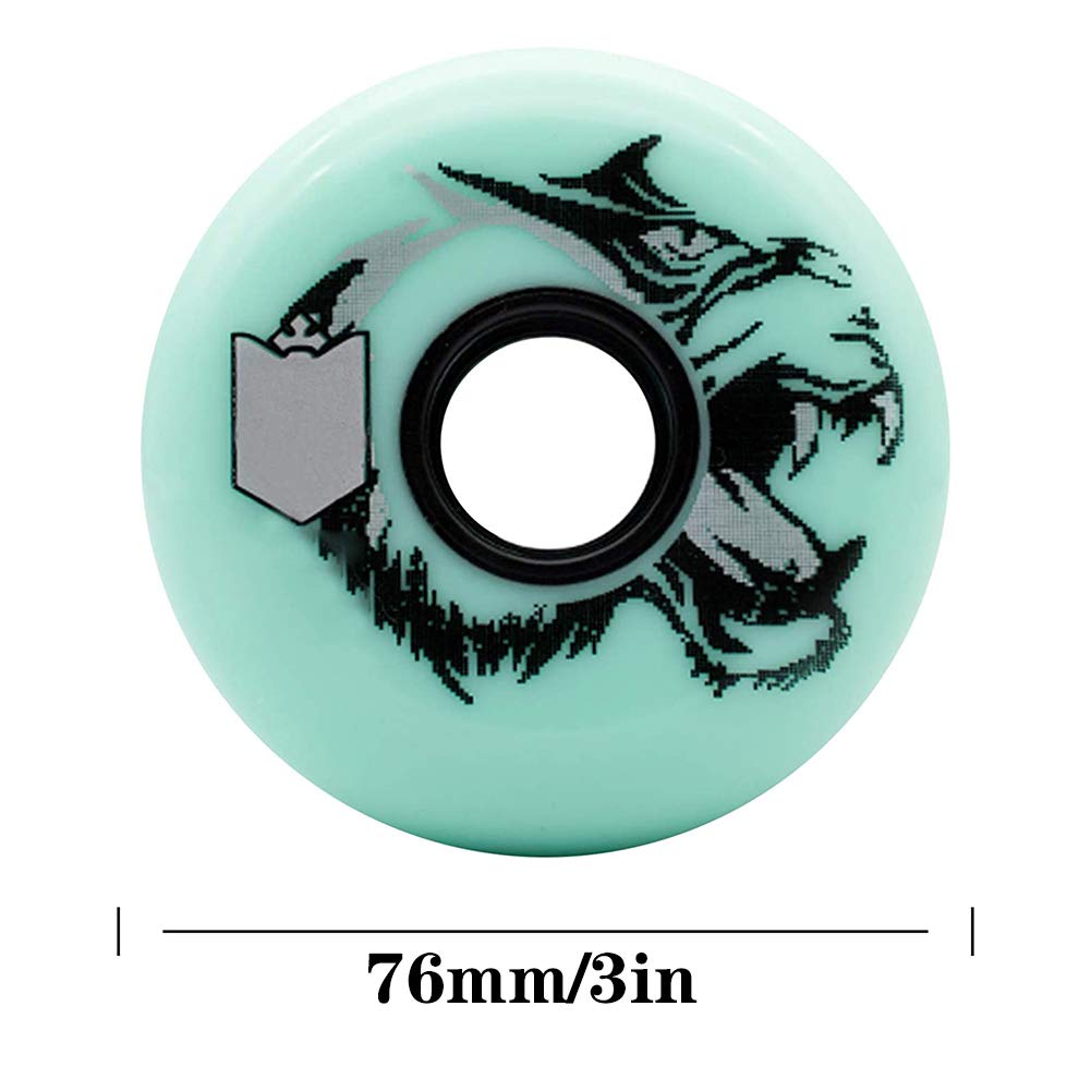 Roues Rechange pour Patins à roulettes, 8 pièces 72 mm, 76 mm, 80 mm, 83 A, Roues PU Haute élasticité pour Patins à roulettes Ligne, Freestyle, pour intérieur et extérieur