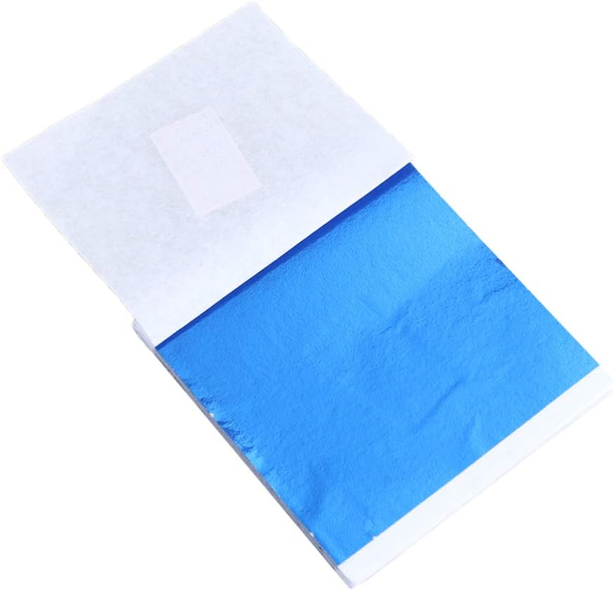 Blue Imitation Gold Leaf Sheets for Crafts Decoration 50pcs 8x8.5cm