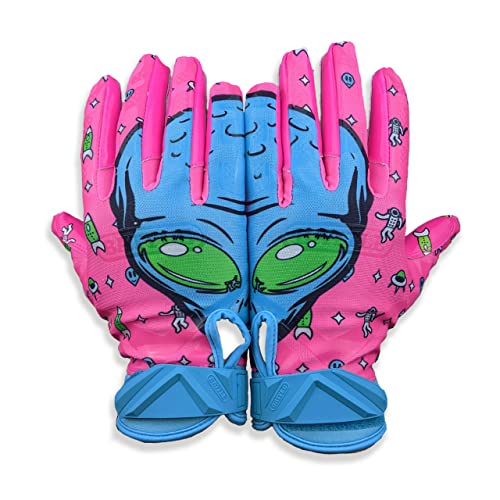 Battle Sports Alien Ultra-Stick Football Receiver Gloves For Adults (Pink, X-Large) #TOP23