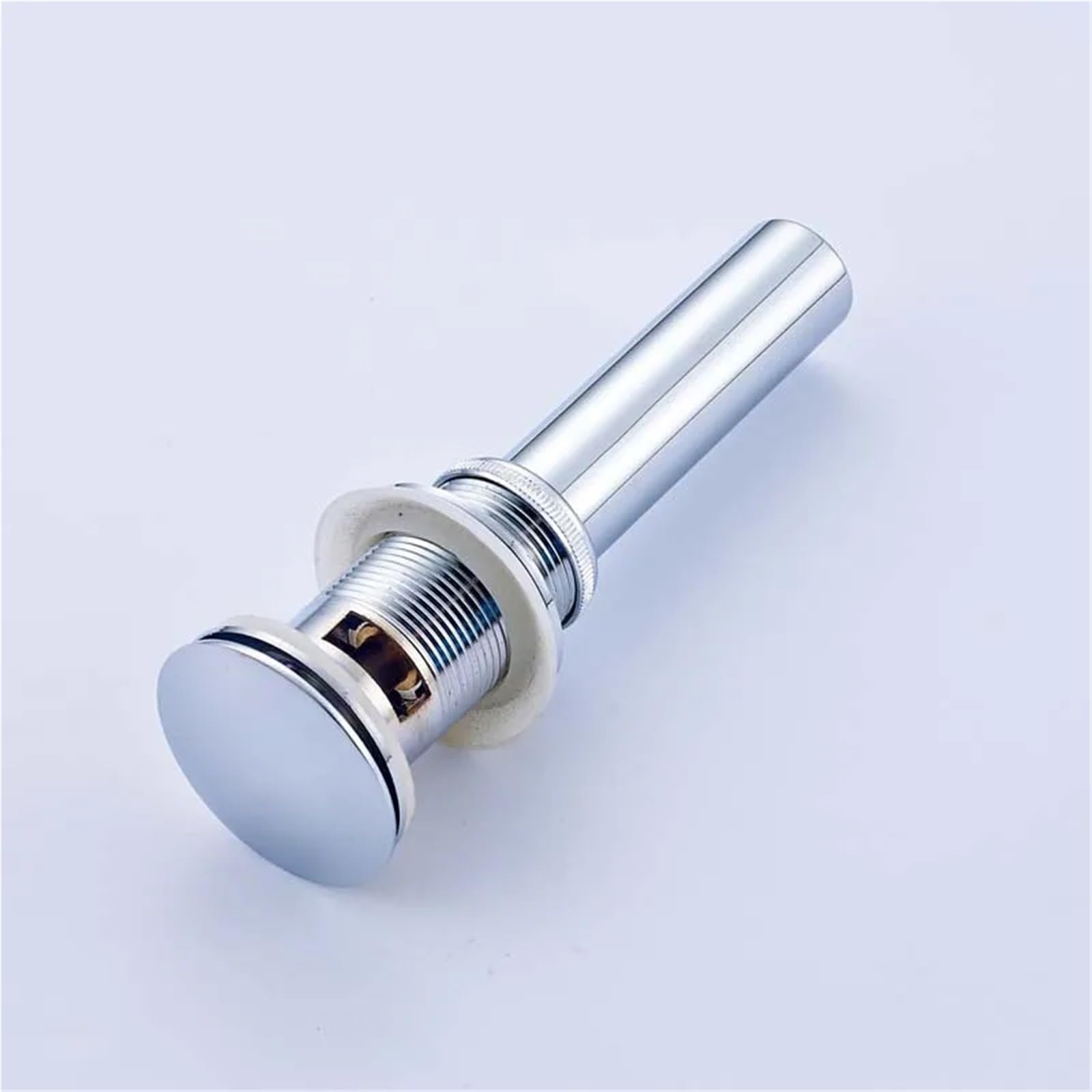 Tappo a Molla a Scatto clac Scarico pop-up for lavabo da bagno di lusso, in ottone, con e senza troppopieno, scolapiatti for vanità, 5 colori a scelta per lavabo(Brushed Nickel)
