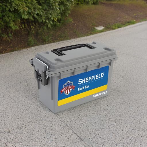 Sheffield 12628 Ammo Storage Box, Stackable .30 Cal Field Boxes, Water and Dust Resistant, Lockable Storage Box with Handle, Secures Hunting Gear, Supplies, and Bullets, Made in USA, Gray, 1-Pack by Sheffield - Image 5