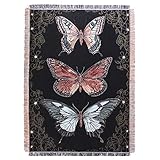 YunTu Butterfly Throw Blanket - Big Woven Butterfly Blankets for Couch, Chair & Furniture - 50x70 inches - Gifts for Women