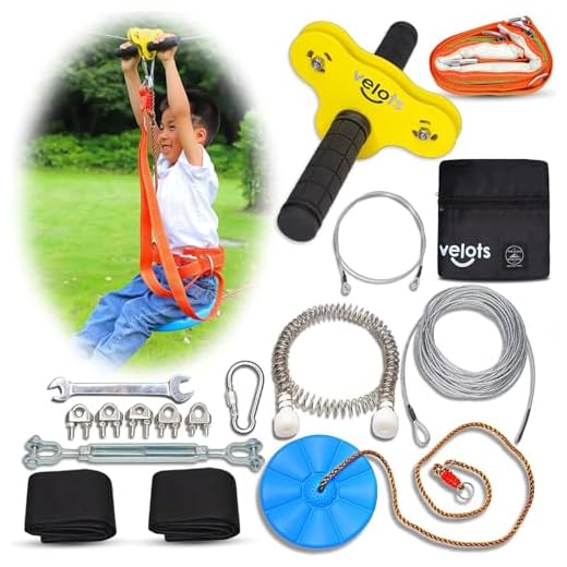 Velots Ziplines Kits for Backyard, 80FT Zip Lines Kit 350LB Kids Toys Play Set, Adults Playground Games Outdoor