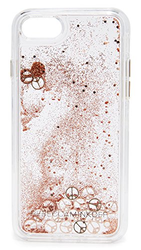 Rebecca Minkoff Glitterfall Coque pour iPhone 7 - Paillettes Peace Rose Doré