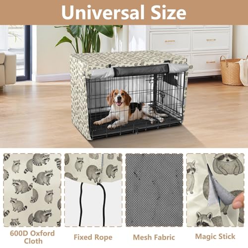 Housse de cage pour chien L grise couverture complète en maille respirante - 5