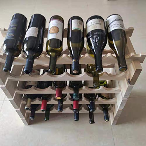 Soporte para botellas de vino de madera maciza apilable miniatura 3