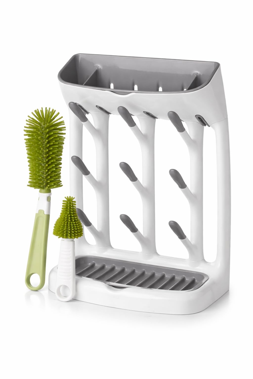 Snuggle & Sprout - Baby Bottle Drying Rack & Bottle Brush Set – Bottle Drainer, Stand & Organiser for Newborn Feeding, Compact Kitchen Drying Rack for Bottles, Teats & Accessories