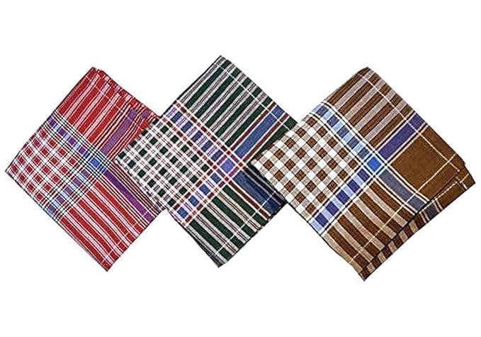 Men pure cotton handkerchief multicolor set of 3