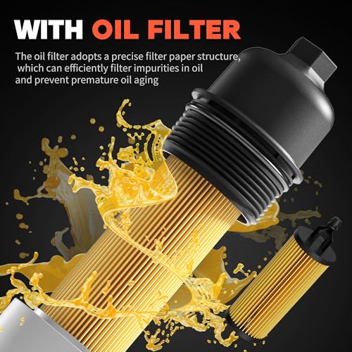 Image of 926-959 926-876 Upgraded Aluminum Engine Oil Filter Housing with Oil Cooler For 2011-2016 Dodge Journey Charger Challenger Durango Avenger Jeep Wrangler Cherokee Chrysler 200 300 Town Country Ram 3.6L