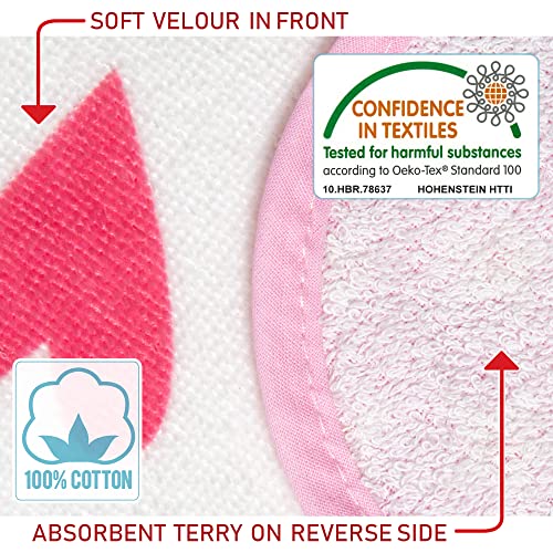 Image of Softerry Baby and Toddler Hooded Towel 28in x 35in - 100% Soft Cotton - Ultra Absorbent Terry and Velour for Bath or Beach (Little Kitty, One Towel)