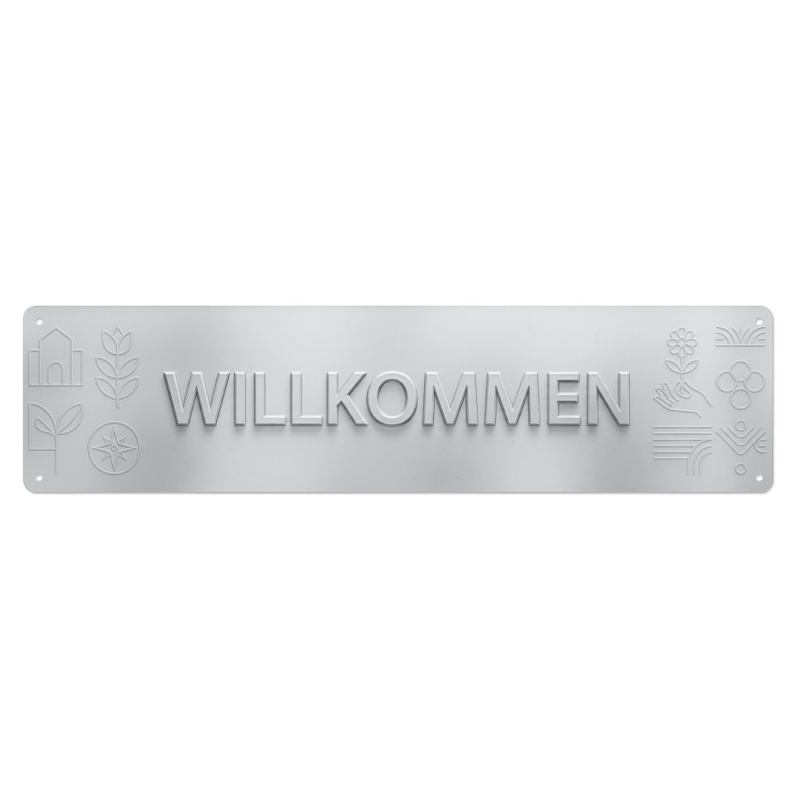 Frosted Glass Modern Minimalist Welcome Metal Tin Sign