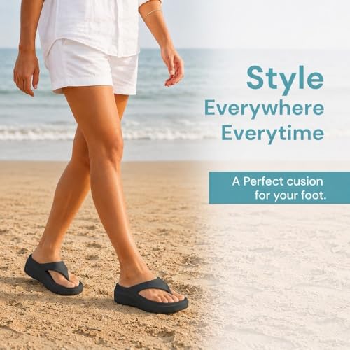 Image of ORTHO JOY Orthopedic Slippers for Women | Soft Cushioned EVA Flip Flops with Arch & Heel Support | Lightweight Anti-Slip Platform Thong Slides for Daily Wear, Indoor & Outdoor