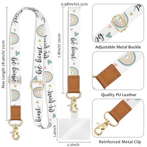 Image of Piefly Cell Phone Lanyard Crossbody Wrist Strap Adjustable for Women Cute | Travel Daily Teacher, Around the Neck, Hands-free, Universal, Fit Key ID badge, Accessories, Compatible with Most Smartphones