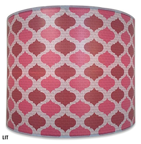 Image of Royal Designs, Inc. Trendy Decorative Handmade Drum Shade, Made in USA, 10in, HBC-8027-10, Two Tone Pink