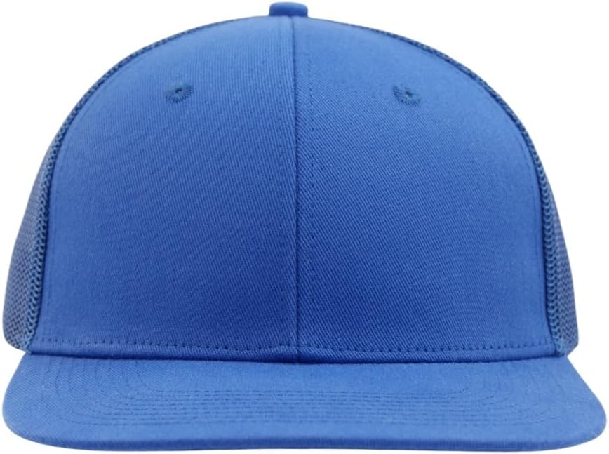 Flat Bill Snapback Mesh Hats | Fits OSFM & XXL Big Head | Blank Solid Color Adjustable Trucker Hat for Men - Image 2