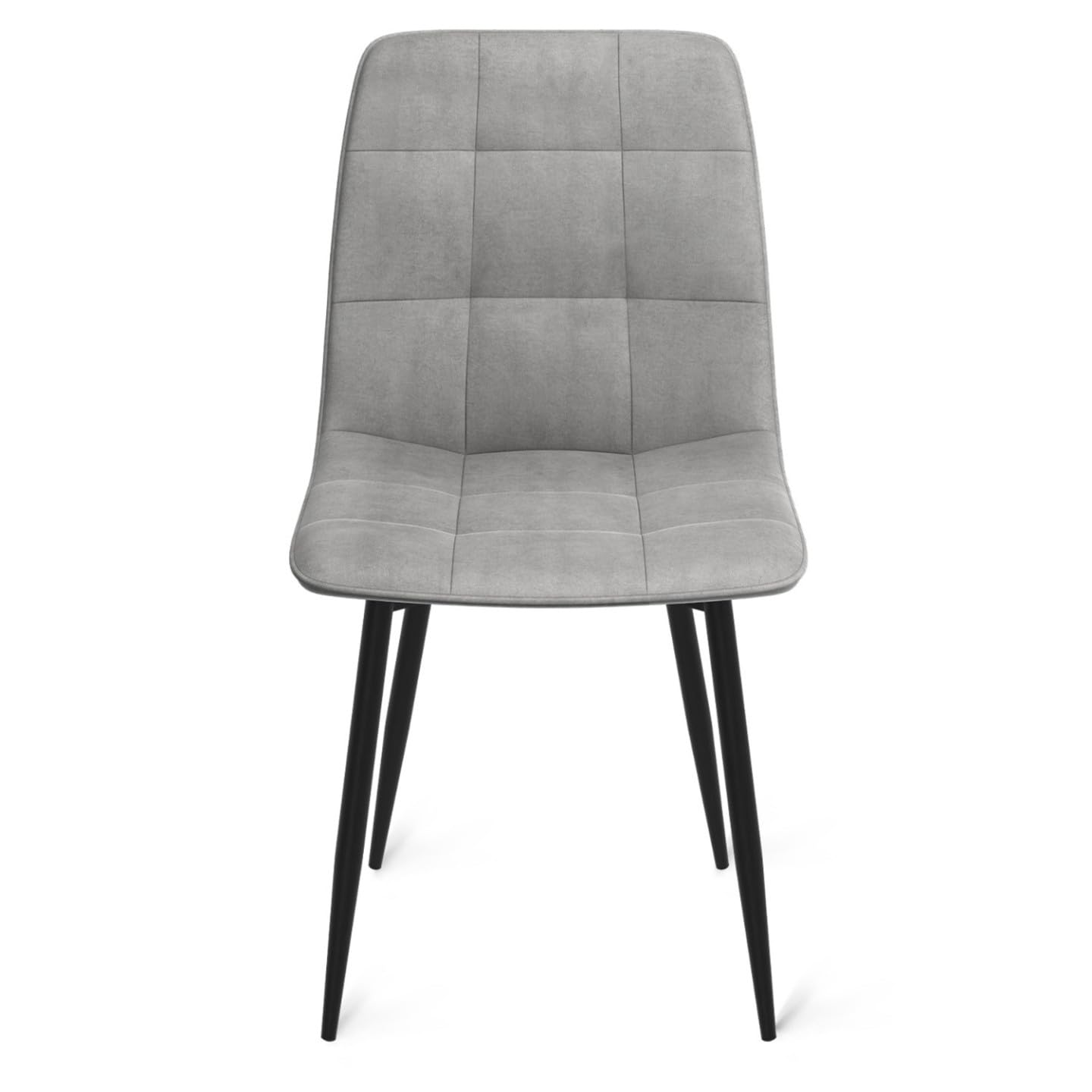 IDMarket - Juego de 4 sillas Mila de terciopelo Mix Color Azul, Gris Claro, Gris Oscuro, Amarillo