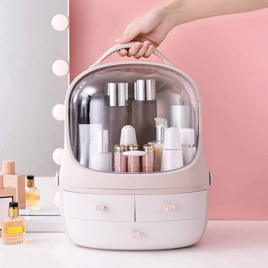 Porta Trucchi Organizer Scatola di immagazzinaggio cosmetico Multi-function Rack for la cura della pelle Prodotto stoccaggio del desktop adatto for il comò da camera letto bagno Vanity(A)