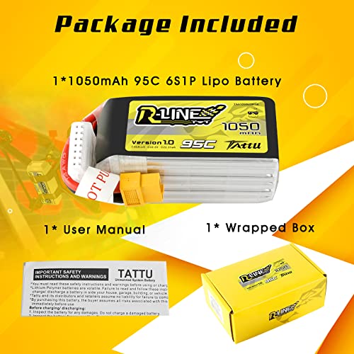 Tattu Lipo 6S RC Batteria 22.2V 1050mAh 95C