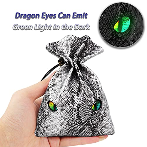Byhoo Würfelbeutel mit Drachenaugen für 6 Würfel-Sets, PU-Leder, DND-Aufbewahrungszubehör, große Tragetasche aus… – Bild 8