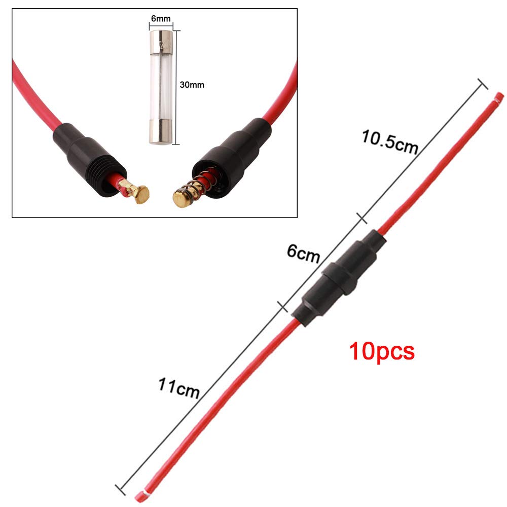Portafusibile Vetro 6x30mm - 12 Pezzi Con Cavo 16 AWG Per Auto E Barche - Foto 13