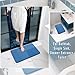 Yimobra Memory Foam Bath Mat, Super Soft Absorbent Bathroom Rug Non Slip 31.5x20 Inch, Quick Dry, Machine Washable Floor Carpet for Tub Shower, Home Decor Accessories, Blue