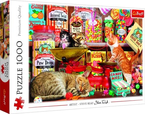 Trefl, Puzzle, Dulces para Gatos, de 1000 Piezas, Dulces, Dulces Gatitos, para los Amantes de los...