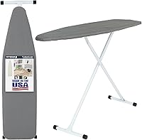 Vista 23 de Tabla de planchar de tamaño completo fabricada en EE. UU. - Beige de Seymour Home Products 4 patas de acero resistentes Parte superior perforada