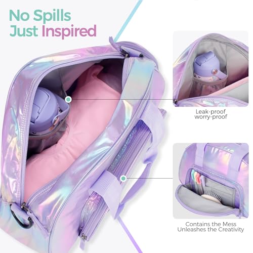 Choco Mocha Dance Bag for Toddler Girls Ballet Bags for Girls 4-6 6-8 With Shoe Compartment, Dazzle Purple4