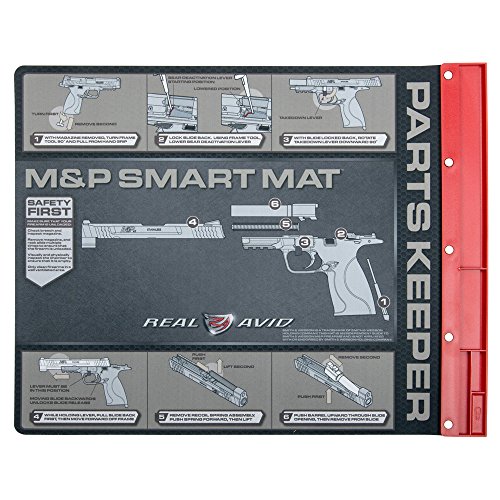 Real Avid Gun Cleaning Mat for Smith & Wesson M&P Handgun with Magnetic Organizer Parts Tray; Protective Workbench Mat for M&P Pistol Cleaning, Gun Cleaning Pad with Red Tray for Gun Parts Real Avid Gun Cleaning Mat for Smith & Wesson M&P Handgun with Magnetic Organizer Parts Tray; Protective Workbench Mat for M&P Pistol Cleaning, Gun Cleaning Pad with Red Tray for Gun Parts