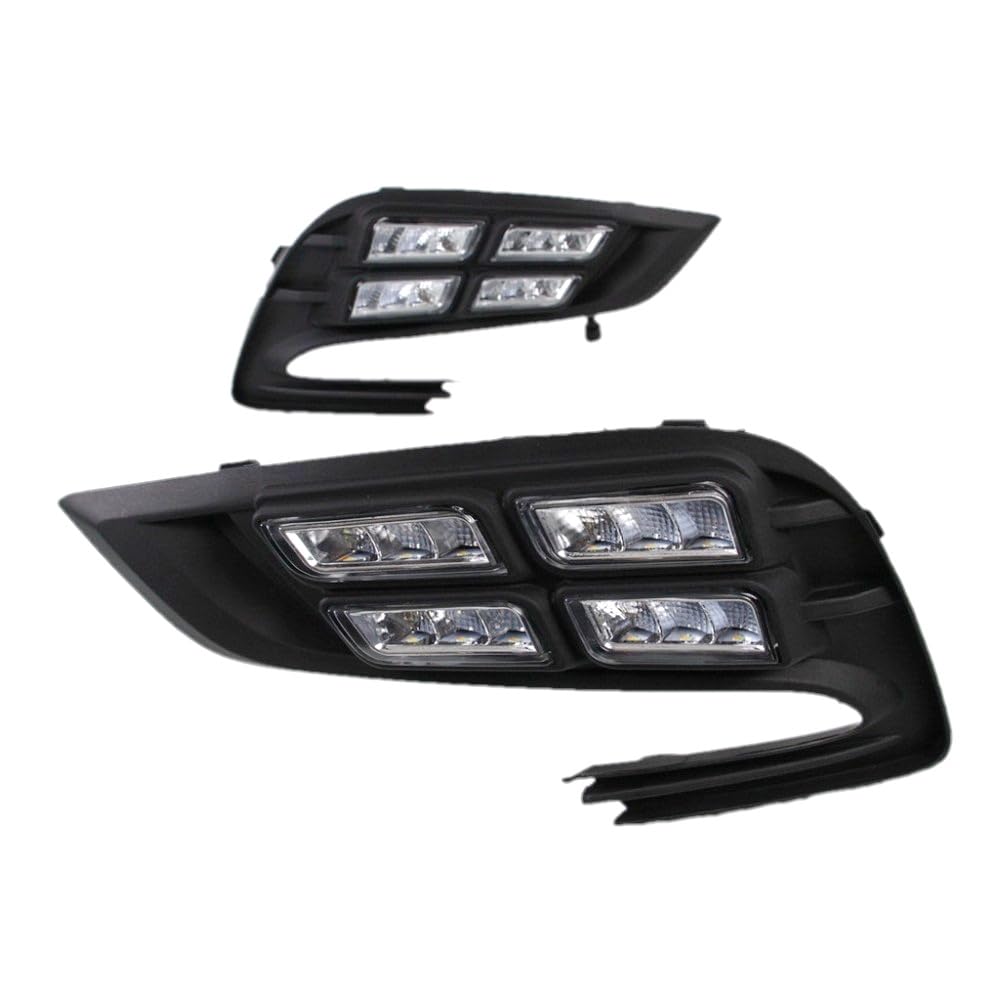 July King LED Daytime Running Lights compatible For Buick Encore Opel Mokka X 2016-2020, LED 6000K Front Bumper DRL Fog Lamp + Yellow Turn Signals