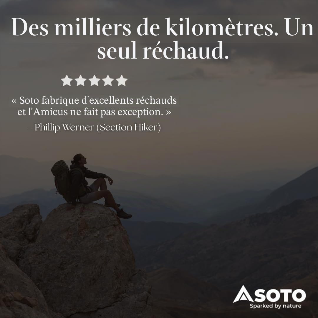 SOTO Amicus Stove with or without Igniter Camping Stove - Superior Under Windy Conditions, Shock Resistant, and Low-cost With High-end Performance Stove