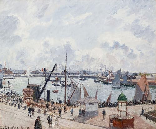 Impression sur toile l'avant port du Havre Pissarro affiche 60x90