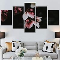 SIGNWIN 5 Panel Canvas Wall Art Modern Art Bohemian Bouquet Colorful Cool Floral Group Multicolor Photography Realism for Home Decorations Ready to Hang - 60