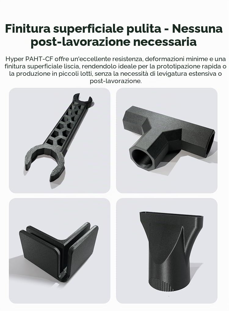 Creality Filamento PAHT-CF da 1,75 mm, nylon PA (CF-rinforzato) ad alta resistenza e resistenza al calore, compatibile con la maggior parte delle stampanti 3D, 1 kg nero