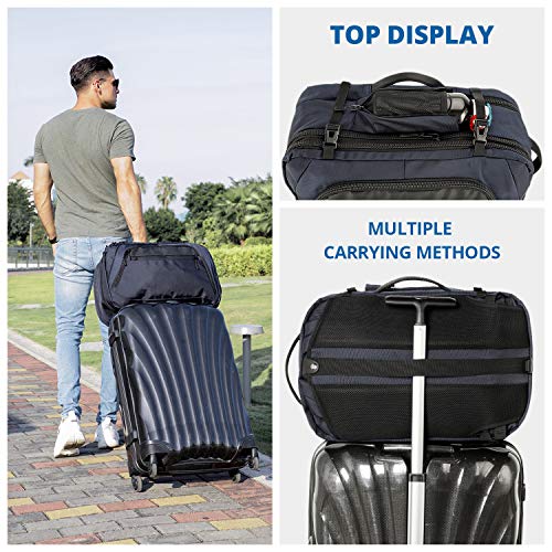 MIER Flight Carry on Backpack 40L Expandable Anti Theft 17.3”Laptop Duffel,Blue