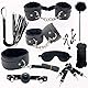 10 Pcs Sklaven Fesseln Sex Spielzeug für Liebespaar Frauen und Männer im Bett 10 Stücke in Schwarz Adult Sex Tools Bondage Ladies Xmas Valentine’s Gift (Schwarz)