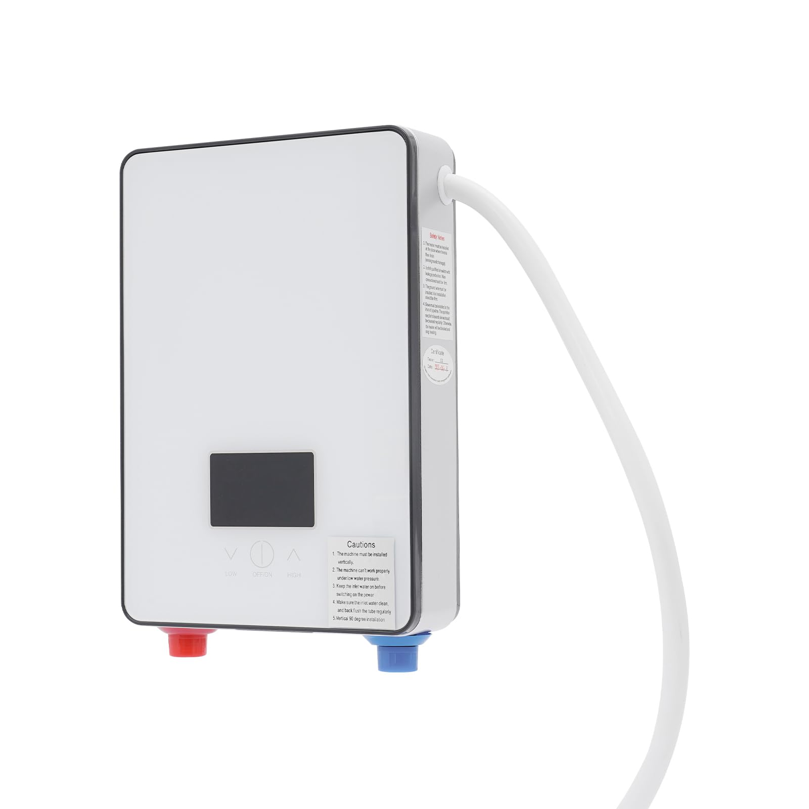 Scaldacqua istantanea 6500 W, scaldabagno elettrico con display touch a LED, regolabile in temperatura, scaldabagno, IPX24, impermeabile, con doccetta e set doccia, per bagno, doccia, cucina, casa