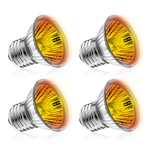 Reptile Heat Lamp Turtle Heating Light 4PCS 50W UVA UVB Heat Bulb...