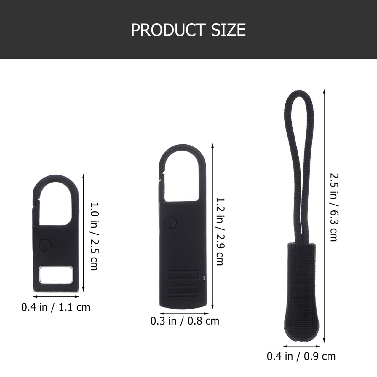 STOBOK 48piezas Kit De Reemplazo De Tiradores De Cremallera Para Ropa y Mochilas Cabezas De Cremallera De Reparación Para Accesorios De Viaje