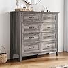 Linsy home farmhouse 8 drawer dresser grey chest of drawers for bedroom and living room organization wood dresser with ample storage space and rustic charm  urban country home decor