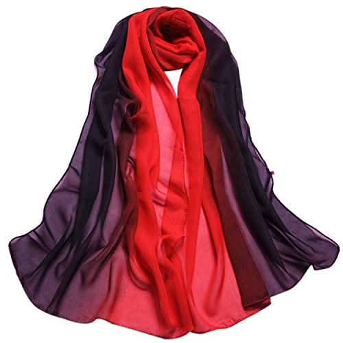 Miss Fortan Women ScarfLadies Fashion Gradient Color Scarves Neck Kerchief Soft Lightweight Travel Wraps Shawl Long Stole