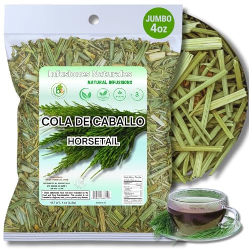 Cola de Caballo Herbal Tea – 4 oz (113 g) – 100% Natural Horsetail Loose Leaf Tea (Shave Grass) – Traditional Mexican Remedy – Caffeine-Free, Vegan, Non-GMO, Gluten-Free – by BexpertsUSA