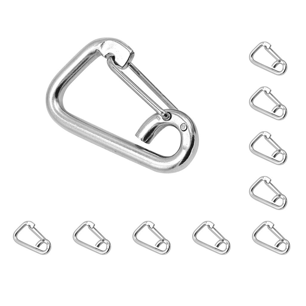 Karabinerhaken, 304 Edelstahl, 100 mm, 10 Stück