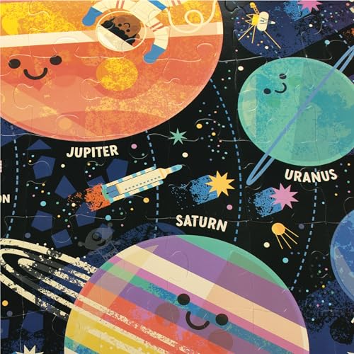 Chuckle & Roar Puzzle de Piso Sistema Solar, Puzzles para Niños de 4-6 años, 50 piezas, Brilla en la Oscuridad, 24 x 36 pulgadas, Piezas Grandes para Manos Pequeñas miniatura 3