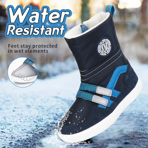 UOVO Kids Boys girls Snow Boots Warm Ankle Fur Lined Slip Resistant Waterproof Outdoor Winter Shoes(Little Kids/Big Kids)4