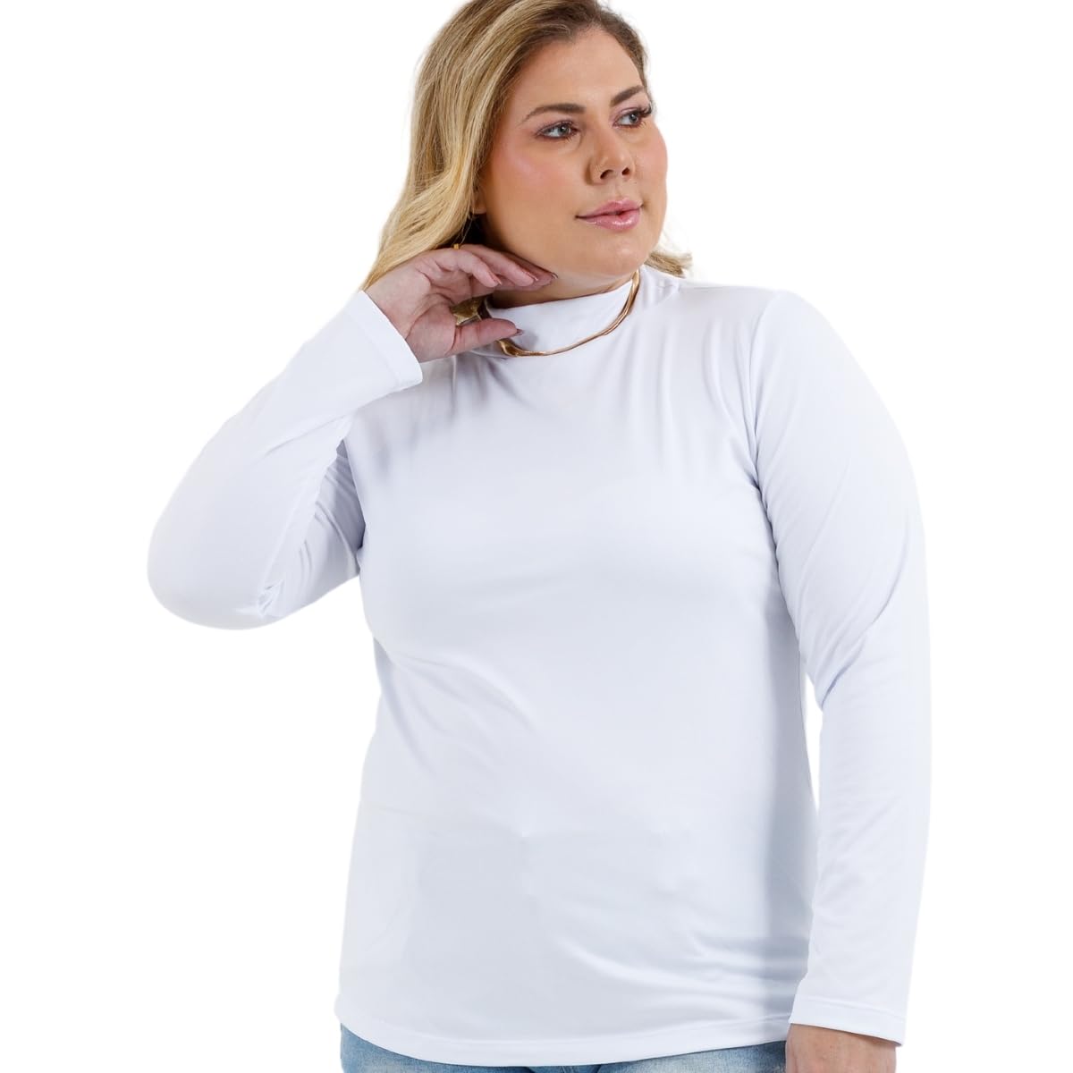 Blusa Térmica Feminina Gola Alta Plus Size - Manga Longa, Confortável e Ideal para Outono/Inverno