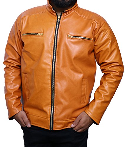 orange colour leather jacket
